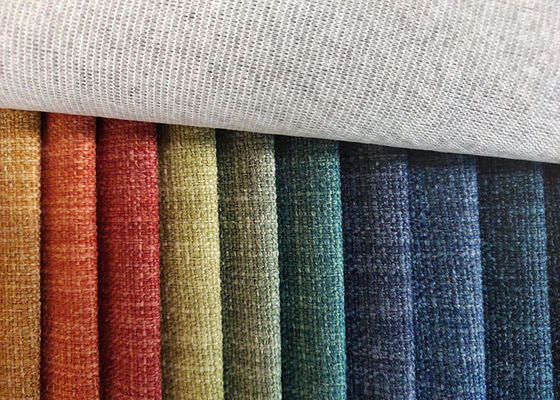 Koltuk döşemelik kumaş stok lotları için %100 Polyester Keten görünümlü kumaş
