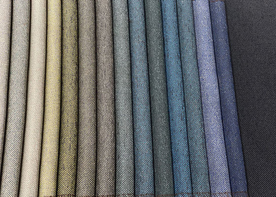 100% Polyester suya dayanıklı keten görünümlü düz döşemelik kanepe kumaşı boyalı ucuz kumaş