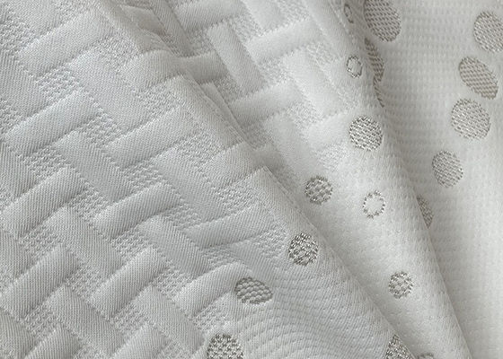 SGS Beyaz Pamuklu Jakarlı Kumaş Suya Dayanıklı Polyester Çift Örgü Kumaş